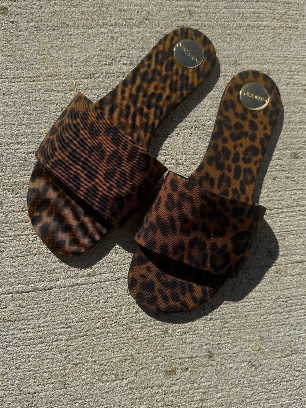 Saint Laurent Carlyle Leopard Grosgrain Slide Sandals in Brown and Black size 38